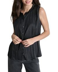 DKNY - Sleeveless Crinkle Top - Lyst