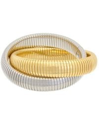 Meshmerise - 18k Two-tone Plated Goose Bangle Bracelet - Lyst