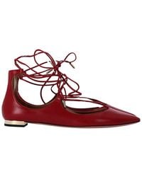 Aquazzura - Leather Christhy Lace-Up Ballet Flat, Never Worn (Authentic Pre-Loved) - Lyst