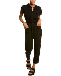 Monrow Gauze Relaxed Jumpsuit - Black