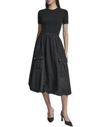 DKNY - Mix Media Cargo Pocket Sweaterdress - Lyst