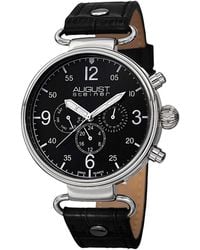 August Steiner - Genuine Leather Watch - Lyst