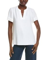 Jones New York - Mandarin Collar V-Neck Blouse - Lyst