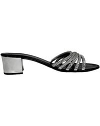 Giuseppe Zanotti - Leather Rhinestone-Embellished Slide Sandal Heel (Authentic Pre-Loved) - Lyst