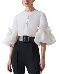 Carolina Herrera - Silk Pearl Button Top - Lyst