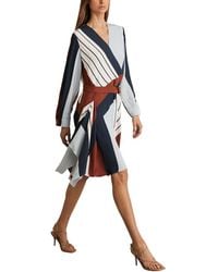 Reiss - Eloise Stripe Printed Short Dress - Lyst