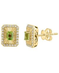 Effy Fine Jewelry - 14K 0.69 Ct. Tw. Diamond & Peridot Earrings - Lyst