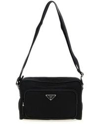 Prada - Nylon & Saffiano Leather Medium Shoulder Bag (Authentic Pre-Loved) - Lyst