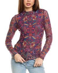 Johnny Was - Rebecca Mesh Mock Neck T-Shirt - Lyst
