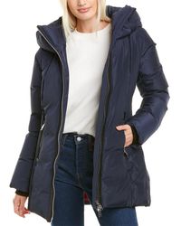 Nicole Benisti Series By Goldenes Leather-trim Down Coat - Blue