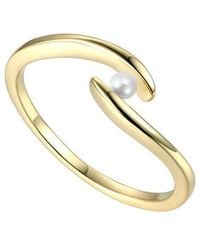 Genevive Jewelry - 14k Over Silver 3mm Pearl Ring - Lyst