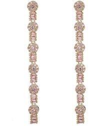 Eye Candy LA - Cz Azzurra Dainty Linear Earrings - Lyst