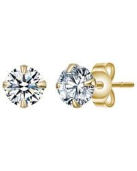 Rachel Glauber - 14K Plated Cz Stud Earrings - Lyst