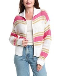 NIC+ZOE - Nic+zoe Mixed Stripe Zip Front Sweater Jacket - Lyst
