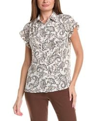 Jones New York - Y Neck Button Blouse - Lyst