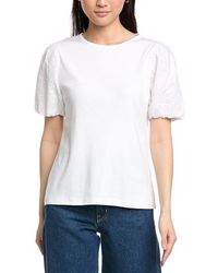 Jones New York - Eyelet Sleeve T-Shirt - Lyst