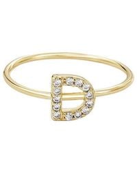 Adornia - 14K Plated Cz Initial Ring - Lyst