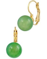 Savvy Cie - 18k Plated Green Jade Drop Earrings - Lyst