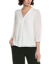 Cece - 3/4 Sleeve V-Neck Blouse - Lyst