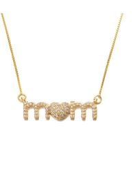 Eye Candy LA - Luxe Collection Sterling Silver Chain Mom Brass Pendant Necklace - Lyst