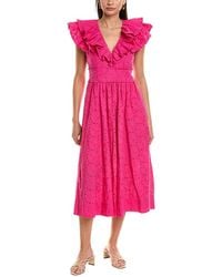 Ted Baker - Ruffle V-Neck Midi Sundress - Lyst