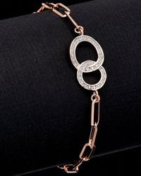 Meshmerise - 18k Over Silver 0.25 Ct. Tw. Diamond Paperclip Handcuff Bracelet - Lyst