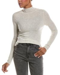 Autumn Cashmere - Fitted Fully Fashioned Mock Neck Cashmere Sweater - Lyst