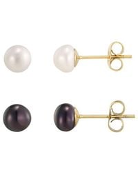 Adornia - 18K Plated Stainless Steel 6Mm Pearl Earrings - Lyst