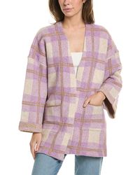 Saltwater Luxe - Plaid Wool-blend Cardigan - Lyst