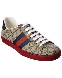 Gucci - Ace GG Supreme Canvas & Leather Sneaker - Lyst