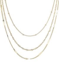 Adornia - 14K Plated 3-Chain Necklace Set - Lyst