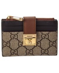 Gucci - Dnu Padlock Gg Supreme Canvas & Leather Card Case - Lyst