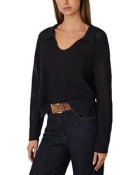 Reiss - Matilda Open Collar Knit Silk-Blend Top - Lyst