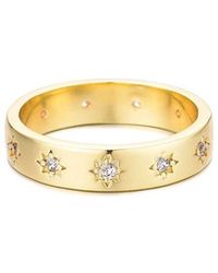 Adornia - 14K Plated Cz Stars Band Ring - Lyst