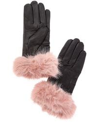 Surell - Accessories Pieced Leather Gloves - Lyst