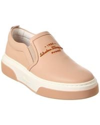 Ferragamo - Ferragamo Cassina Leather Slip-On Sneaker - Lyst