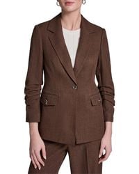 Halston - Rolled Sleeve Textured Blazer - Lyst