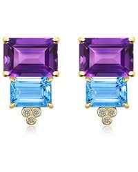 Kai Fine Jewelry - 14K 7.23 Ct. Tw. Diamond & Gemstone Stud Earrings - Lyst