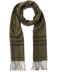 Burberry - Check Wool Scarf - Lyst