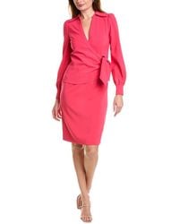 Tahari - Wrap Bodice Dress - Lyst