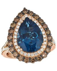 Le Vian - 14K Rose 6.45 Ct. Tw. Diamond & London Topaz Cocktail Ring - Lyst