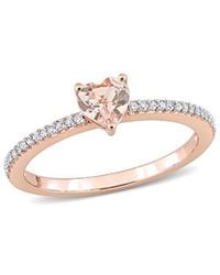 Rina Limor - 10k Rose Gold 0.58 Ct. Tw. Diamond & Morganite Ring - Lyst