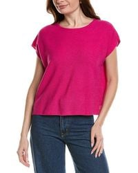 Eileen Fisher - Crewneck Linen-Blend Boxy Sweater - Lyst