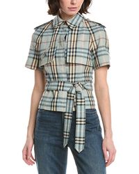 Burberry - Check Trench Linen & Wool-Blend Shirt - Lyst