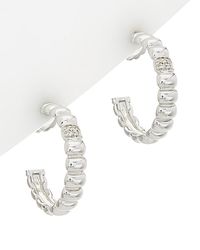 John Hardy - Bedeg Silver Diamond Hoop Earrings - Lyst