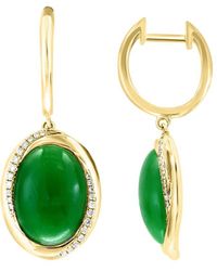 Effy Fine Jewelry - 14K 10.83 Ct. Tw. Diamond & Jade Earrings - Lyst