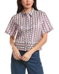 Draper James - Short Sleeve Cropped Shirt - Lyst