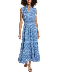 Max Studio - Sleeveless Smocked Waist Tiered Maxi Dress - Lyst