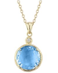 Reiss - 14k 4.27 Ct. Tw. Diamond & Blue Topaz Necklace - Lyst