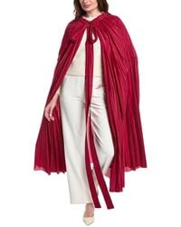 Valentino - Pleated Silk-Blend Cape - Lyst